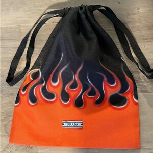 Prada Black and Orange Flame Sunglass Case